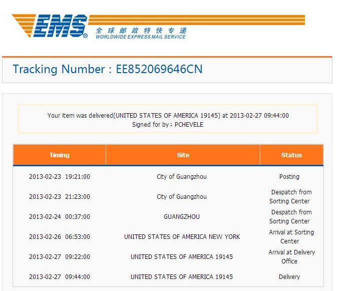  delivery tracking