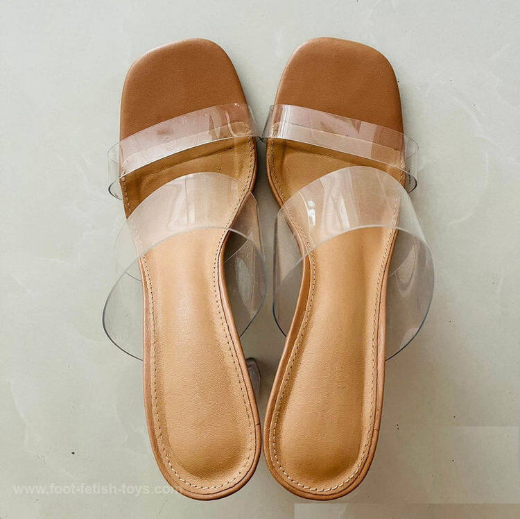 silicone used heeled slippers